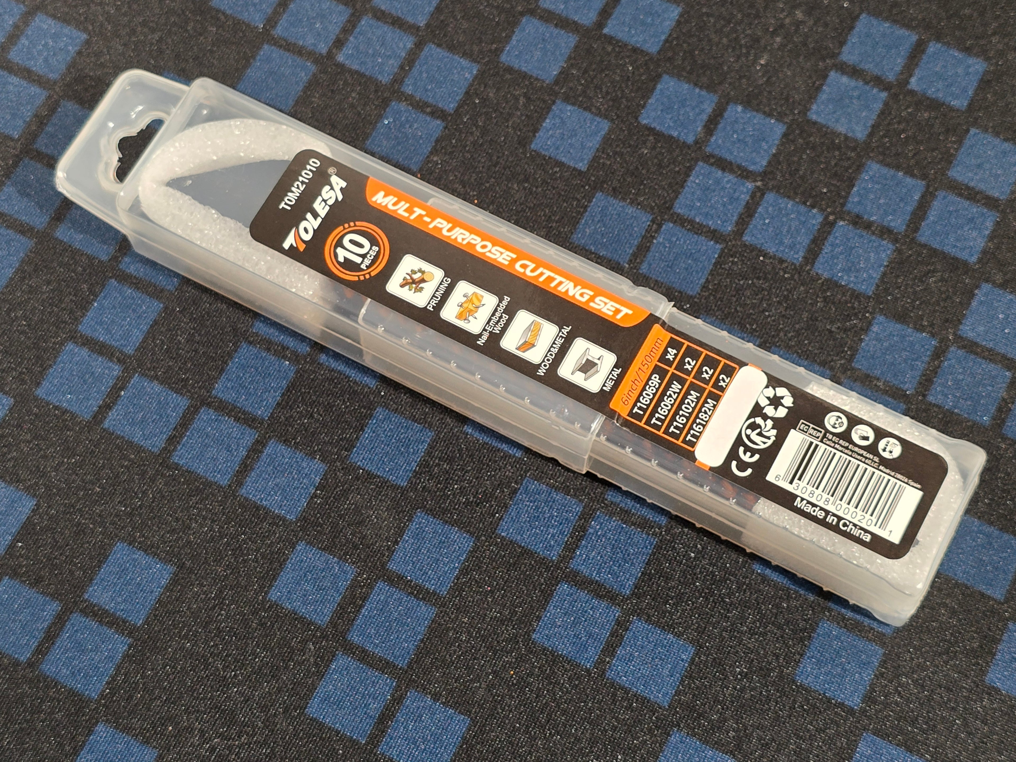 10-osainen puukkosahanteräsarja 150 mm – puulle, terät